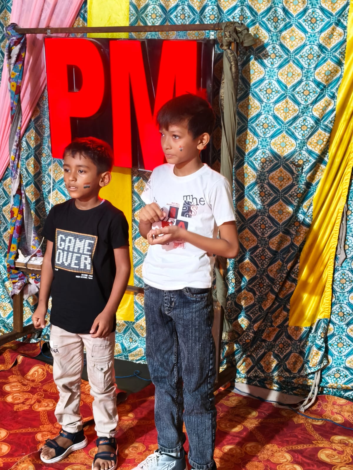 Two students on stage during Annual Day