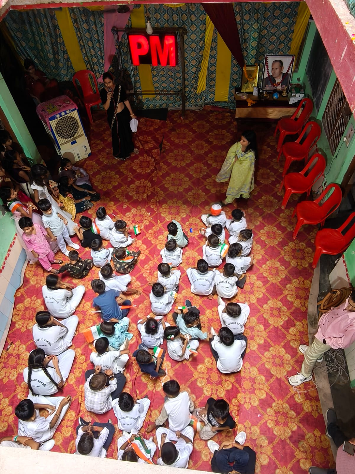 Students at PM Public School Jattari during Independence Day celebration